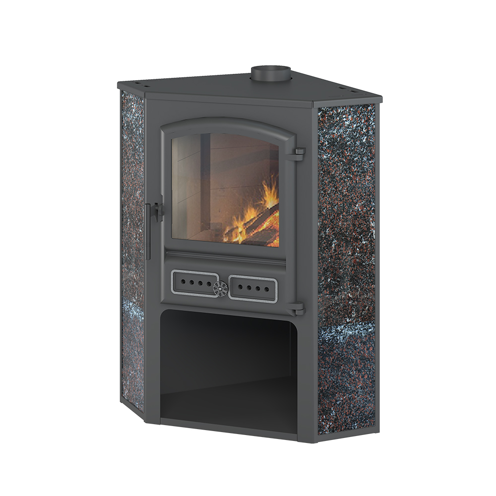 Камин ЭТНА (БКД) угловой "Амфиболит" Ø 115мм