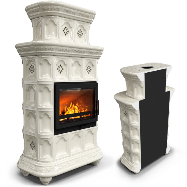 Керамическая печь Истра пристенный двухъярусный Ваниль