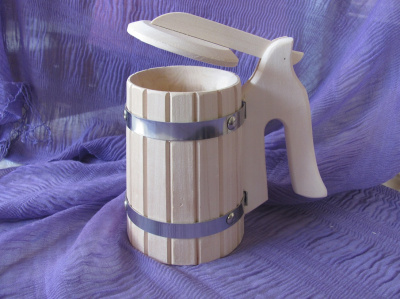 Кружка для кваса, пива с крышкой