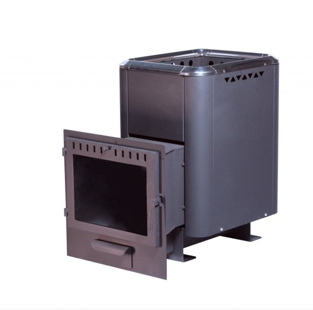 Печь банная чугунная"Сибирь-20". Панорамная дверца (конвекционная)