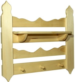 Полка-вешалка резная 3 крючка (П)