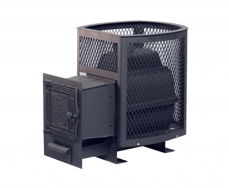 Печь банная чугунная "Сибирь-24". Универсальная чугунная дверца (сетка)