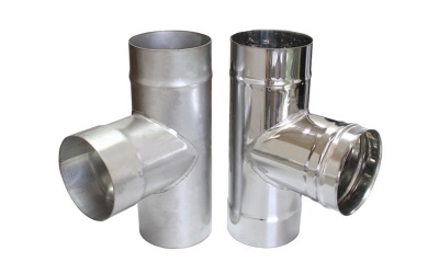 Тройник проходной d=130 нерж 1 мм МК