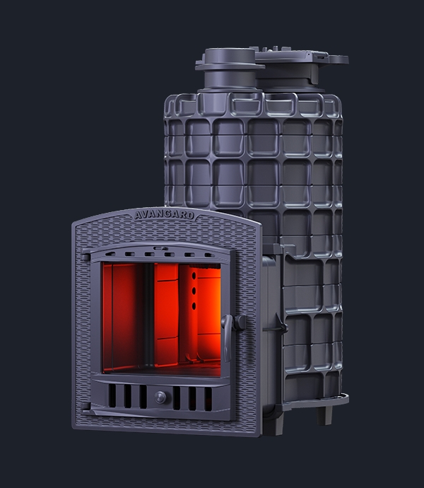 Чугунная печь для бани Авангард ЗКН 35 (П2)