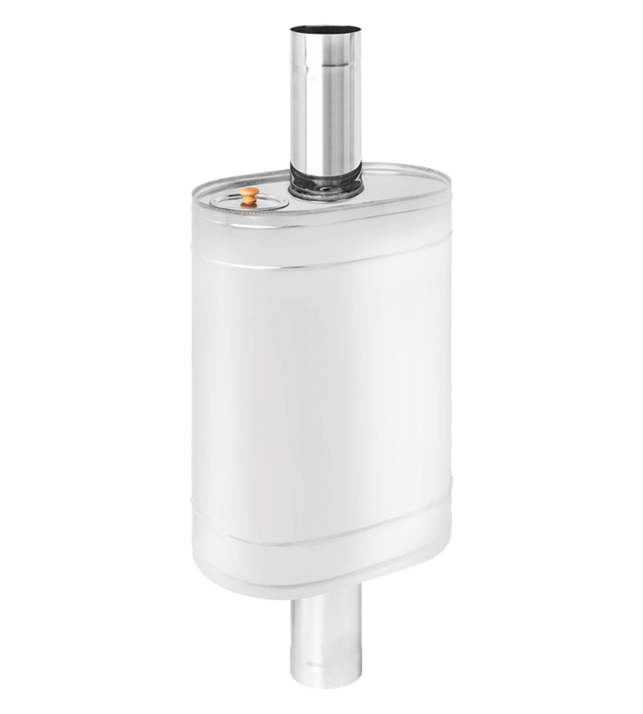 Бак нерж. на трубе 55л д.115 (Овальный)