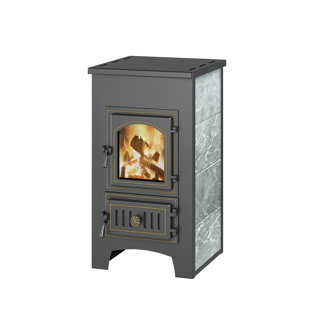 Печь-Камин ВЕЗУВИЙ ПК-01 (270) талькохлорит 9 кВт (150 м3) Ø 115 мм