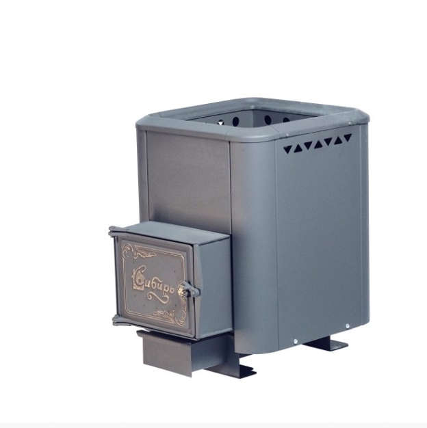 Печь банная чугунная "Сибирь-15". Чугунная дверца с ВТК (конвекционная)