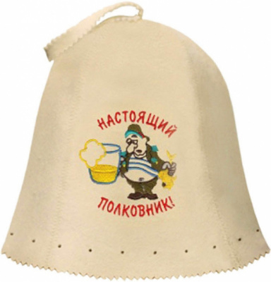 Шапка для бани (войлок)с вышивкой 