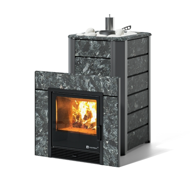 Печь Ялта 35/2024 в облицовке из камня