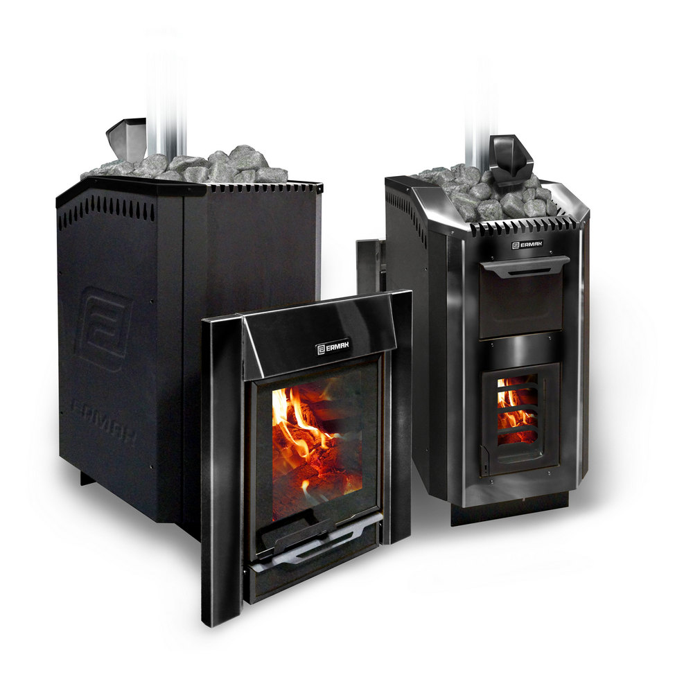Печь банная ERMAK 30 ЛЮКС BLACK (сталь)