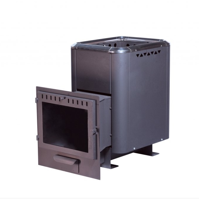 Печь банная чугунная "Сибирь-24". Панорамная дверца (конвекционная)