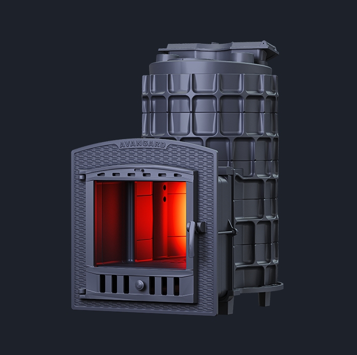 Чугунная печь для бани Авангард ЗК 35 (П2) Pro