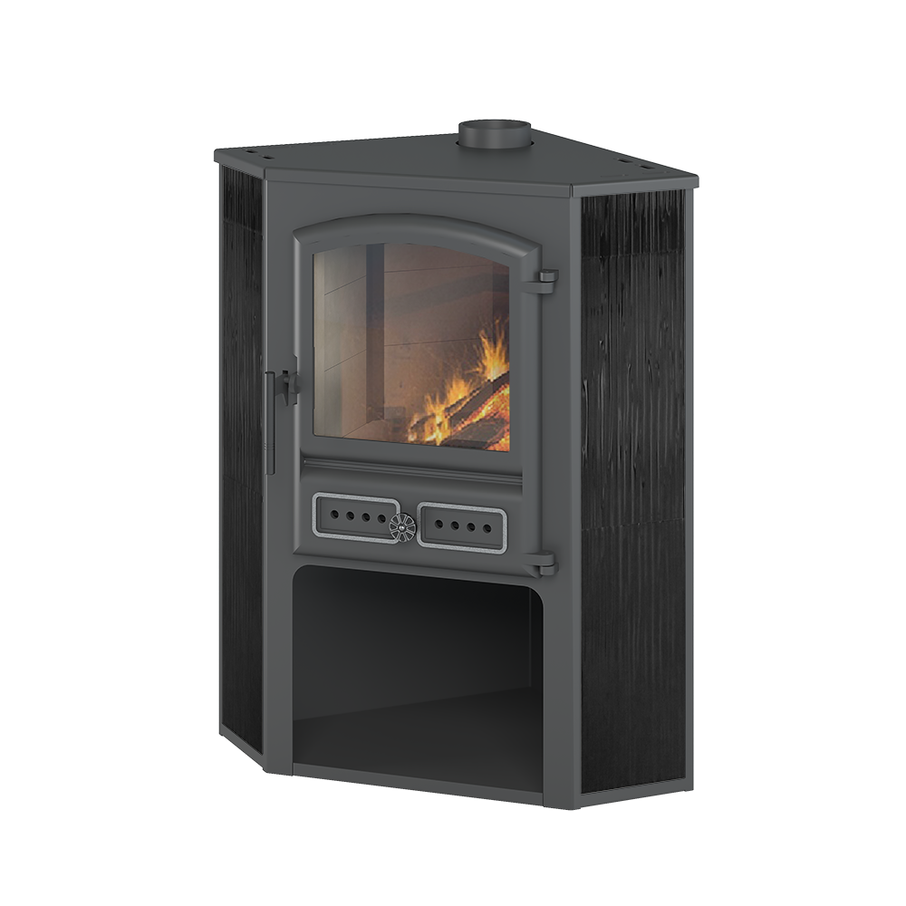  Камин ЭТНА (БКД) угловой "Антрацит" Ø 115мм