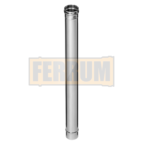 Дымоход (труба 1,0 м) Ferrum (430/0,8мм, нерж.)