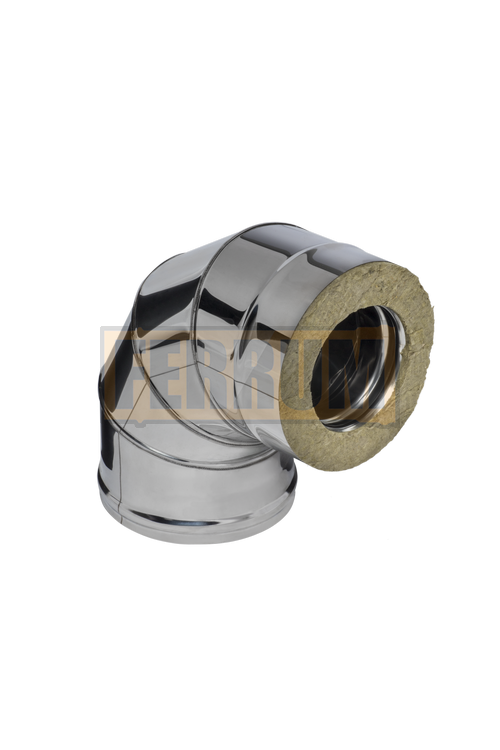 Сэндвич-колено 90° Ferrum (430/0,8мм + нерж.)